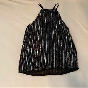 NWT Parker Beaded Tank Black/Gunmetal